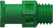 Female Luer Thread Style with 5/16" Hex to 1/4-28 UNF Thread Green Nylon