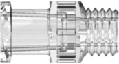 Female Luer Thread Style with 5/16" Hex to 1/4-28 UNF Thread Clear Polycarbonate