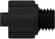 Male Luer Integral Lock Ring to 1/4-28 UNF Thread Black Acetal