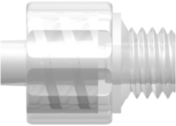 Male Luer Integral Lock Ring to 1/4-28 UNF Thread Animal-Free Natural Polypropylene