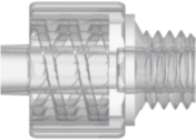 Male Luer Integral Lock Ring to 1/4-28 UNF Thread Natural Kynar PVDF