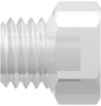 1/4-28 UNF Thread Plug with 5/16" Hex Animal-Free Natural Polypropylene