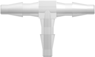Tee Tube Fitting with Classic Series Barbs 1/16" (1.6 mm) ID Tubing Animal-Free Natural Polypropylene