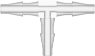 Tee Tube Fitting with Classic Series Barbs 1/16" (1.6 mm) ID Tubing Natural Kynar PVDF