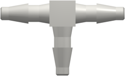 Tee Tube Fitting with Classic Series Barbs 3/32" (2.4 mm) ID Tubing White Nylon
