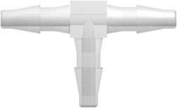Tee Tube Fitting with Classic Series Barbs 3/32" (2.4 mm) ID Tubing Animal-Free Natural Polypropylene