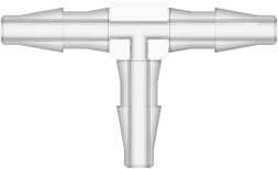 Tee Tube Fitting with Classic Series Barbs 3/32" (2.4 mm) ID Tubing Natural Kynar PVDF