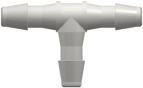 Tee Tube Fitting with 200 Series Barbs 1/16" (1.6 mm) ID Tubing White Nylon
