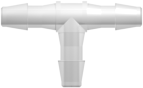 Tee Tube Fitting with 200 Series Barbs 1/16" (1.6 mm) ID Tubing Animal-Free Natural Polypropylene