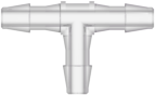 Tee Tube Fitting with 200 Series Barbs 1/16" (1.6 mm) ID Tubing Natural Kynar PVDF
