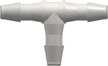 Tee Tube Fitting with 200 Series Barbs 3/32" (2.4 mm) ID Tubing White Nylon