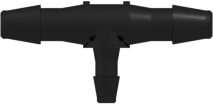 Tee Reduction Tube Fitting with 200 Series Barbs 3/32" (2.4 mm) and 1/16" (1.6 mm) ID Tubing Black Nylon