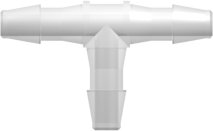 Tee Tube Fitting with 200 Series Barbs 3/32" (2.4 mm) ID Tubing Animal-Free Natural Polypropylene