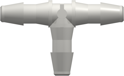 Tee Tube Fitting with 200 Series Barbs 3/16" (4.8 mm) ID Tubing White Nylon