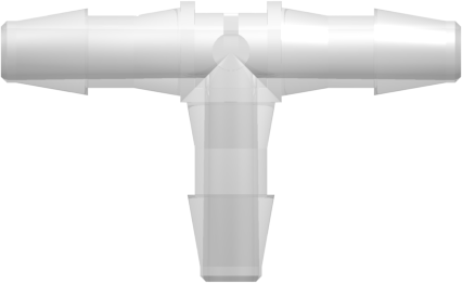Tee Connector with 200 Series Barbs 3/16" (4.8 mm) ID Tubing Animal-free Natural Polypropylene