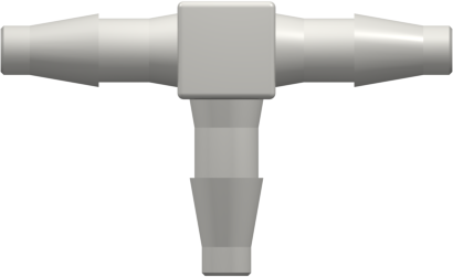 Tee Tube Fitting with Classic Series Barbs 5/32" (4.0 mm) ID Tubing White Nylon
