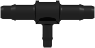 Tee Reduction Tube Fitting with 400 Series Barbs 3/32" (2.4 mm) and 1/16" (1.6 mm) ID Tubing Black Nylon