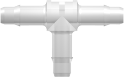 Tee Tube Fitting with 400 Series Barbs 1/8" (3.2 mm) ID Tubing Animal-Free Natural Polypropylene