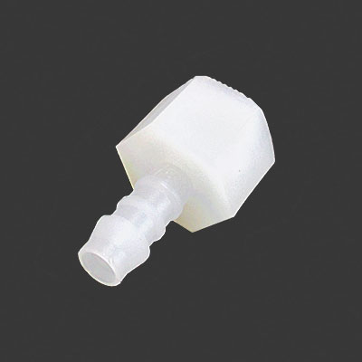 PVDF 1/2-14NPTメスネジ付きバーブアダプター　適用チューブ内径：10mm