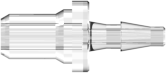 Ultrasonically Weldable Fitting to Classic Series Barb 1/16" (1.6 mm) ID Tubing Clear Polycarbonate