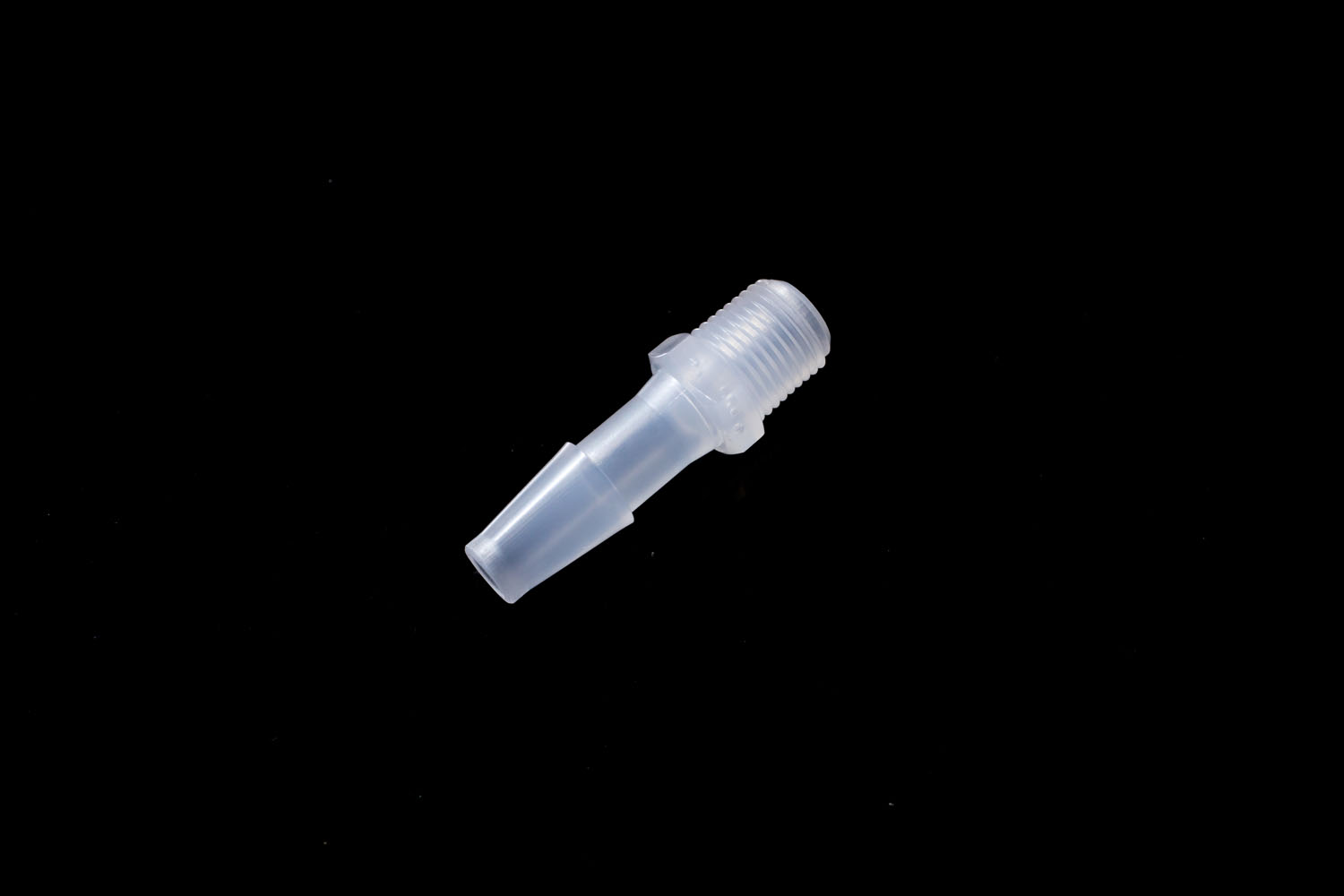 PP　1/8-27NPTオスネジ付きストレートアダプター 軟質チューブ内径6.5mm：1/4"