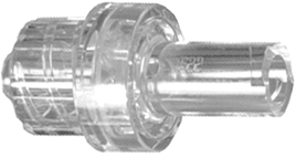 Check Valve Male/Female Luer 129 mL/min flow rate at 100mmHg 45 psi back pressure 1-5 psi inlet crack pressure Polycarbonate w/Silicone Disc