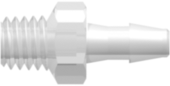 10-32 Special Tapered Thread with 1/4" Hex to 200 Series Barb 3/32" (2.4 mm) ID Tubing Animal-Free Natural Polypropylene