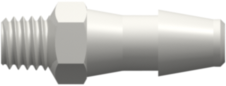 10-32 Special Tapered Thread with 1/4" Hex to 200 Series Barb 5/32" (4.0 mm) ID Tubing White Nylon