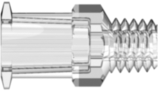 Female Luer Lug Style with 1/4" Hex to 10-32 Special Tapered Thread Clear Polycarbonate