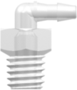 10-32 Special Tapered Thread Elbow with 1/4" Hex to 200 Series Barb 1/16" (1.6 mm) ID Tubing Animal-Free Natural Polypropylene
