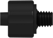 Male Luer Integral Lock Ring to 10-32 Special Tapered Thread Black Nylon