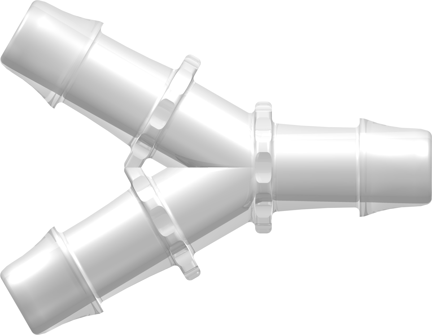 Y Tube Fitting with 500 Series Barbs 1" (25.4 mm) ID Tubing Animal-Free Natural Polypropylene