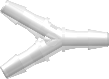 Y Connector with 200 Series Barbs 3/16" (4.8 mm) ID Tubing Animal-free Natural Polypropylene