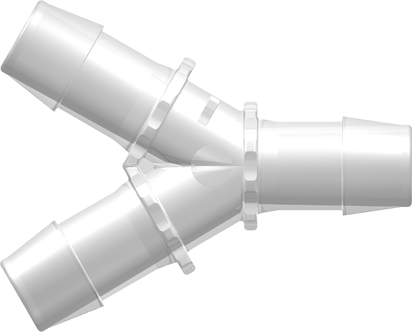 Y Connector with 600 Series Barbs 1" (25.4 mm) ID Tubing Animal-free Natural Polypropylene