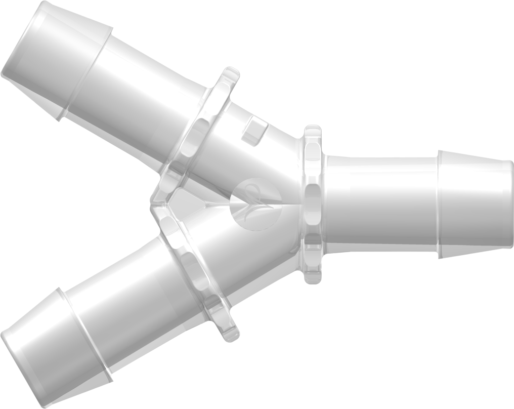 Y Connector with 600 Series Barbs 5/8" (16.0 mm) ID Tubing Animal-free Natural Polypropylene
